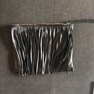 NEW REAL Leather Jennifer Haley Black Fringe Pouch